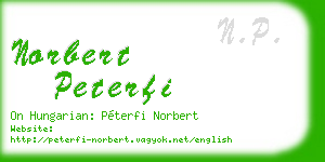 norbert peterfi business card